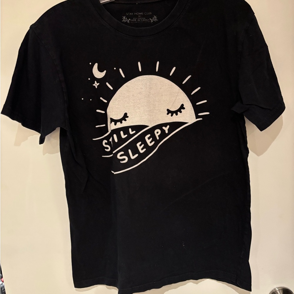 Stay Home Club Black Graphic T-Shirt